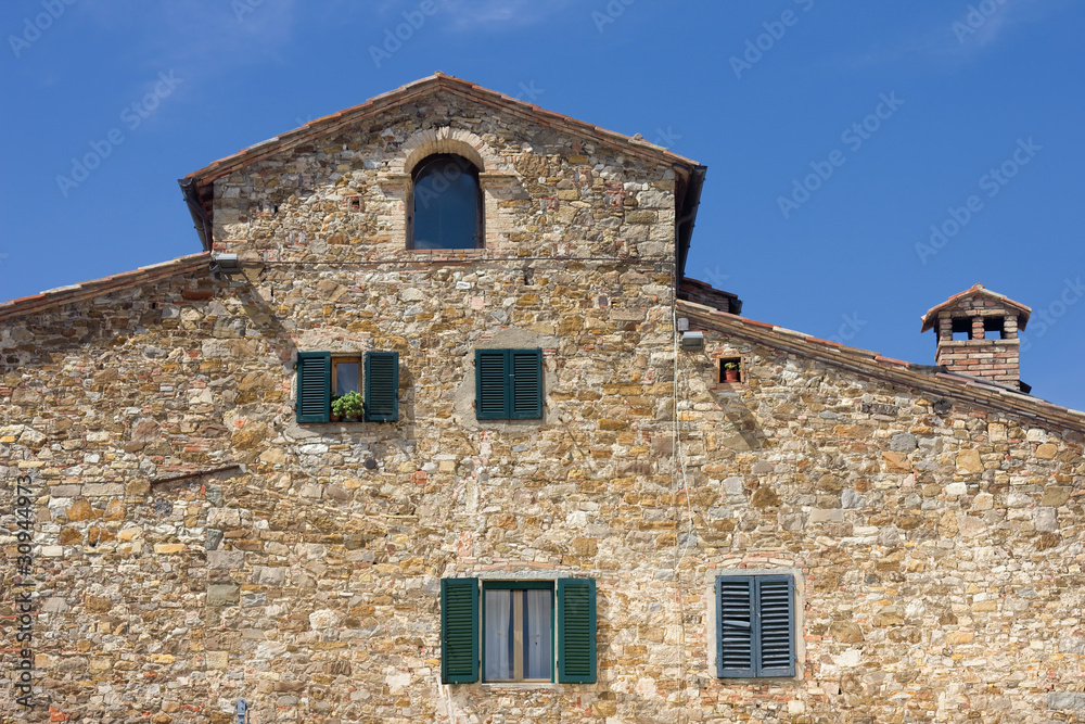 The facade of a house in Italy