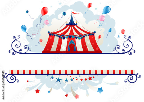 Frame with circus tent