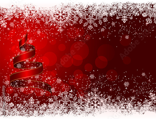 Christmas tree and snowflakes