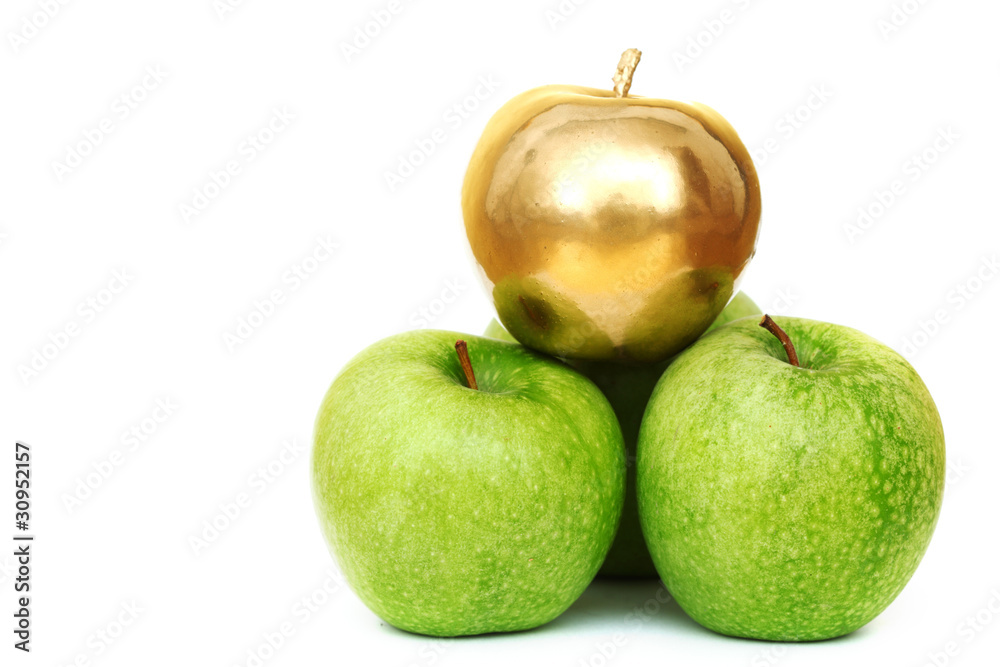 gold and green apples
