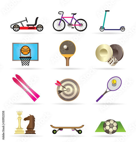 sports equipment and objects icons - vector icon set2