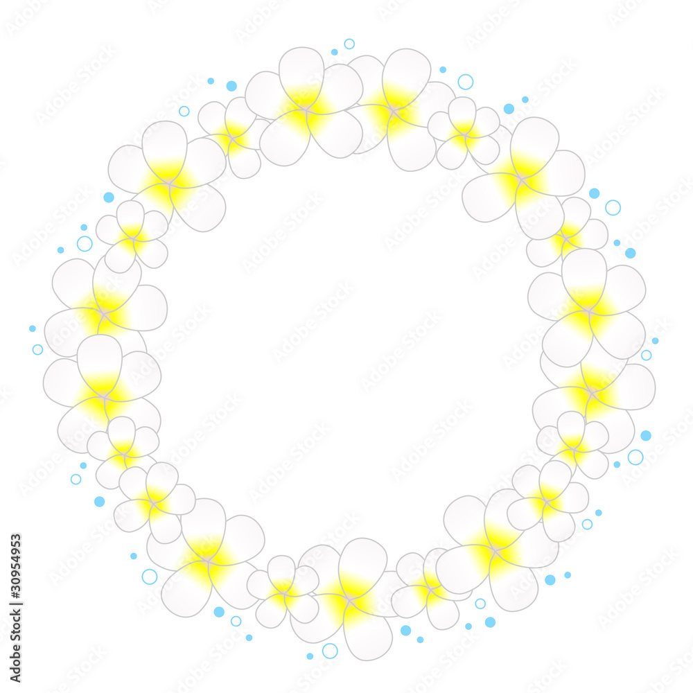 プルメリアの丸いフレーム Stock Illustration Adobe Stock