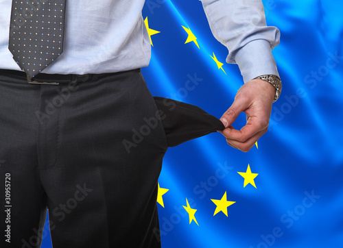 Schilderij op canvas european recession