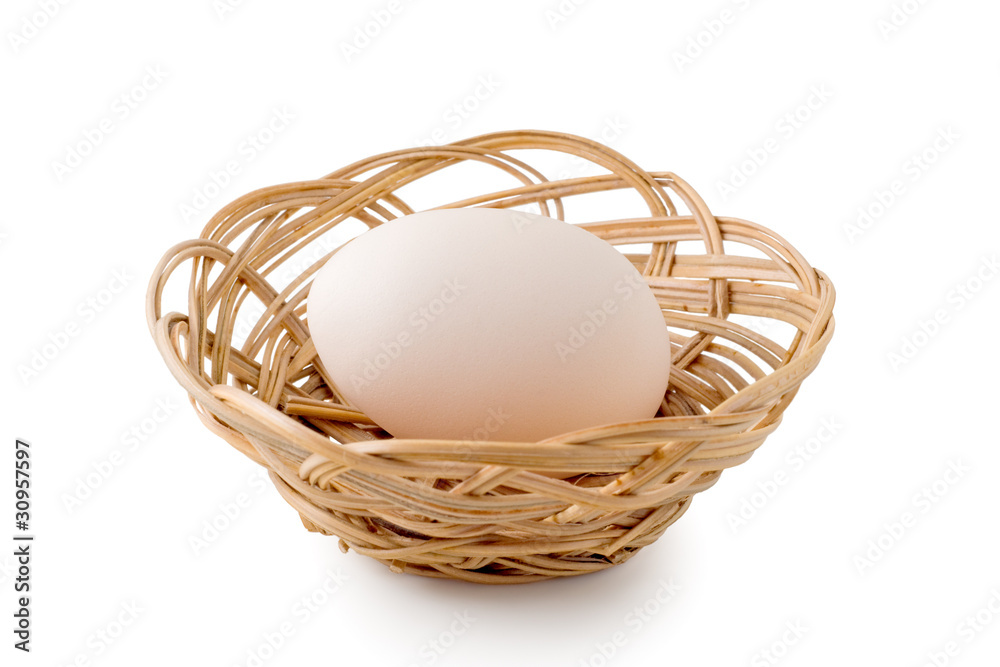 Egg lay in a woven basket