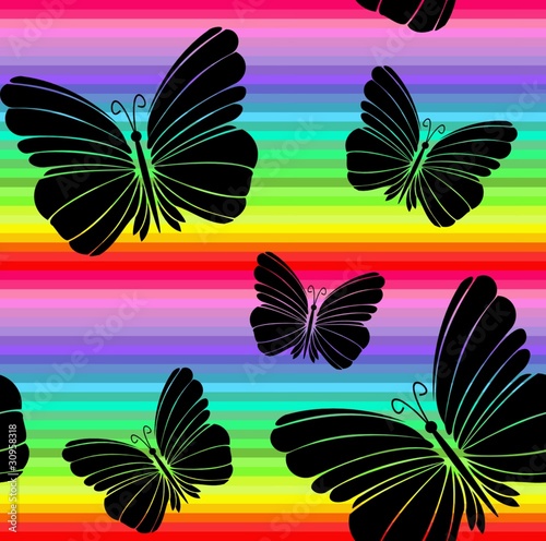 Seamless pattern with butterflies