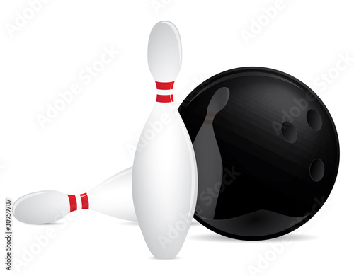 Bowling set vector illustration