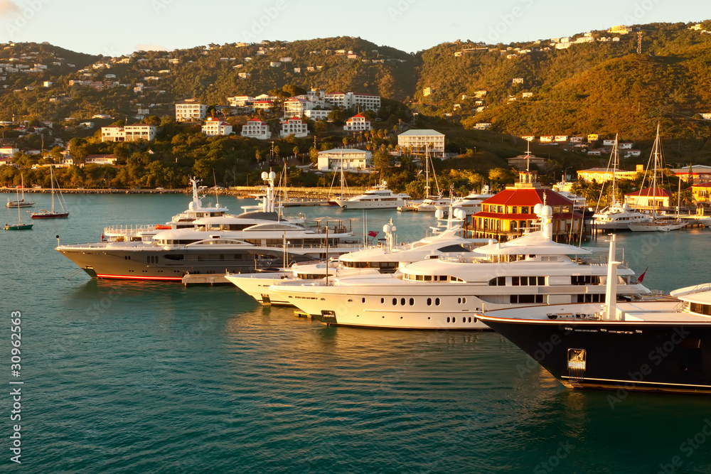 St. Thomas Marina at Sunset, Caribbean