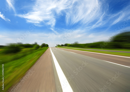 High speed road  with cloud background © majeczka