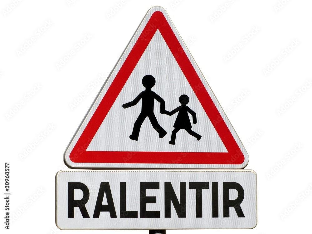 Panneau de danger ' Ralentir Enfants ' Panneau de danger ' Ralentir Enfants '