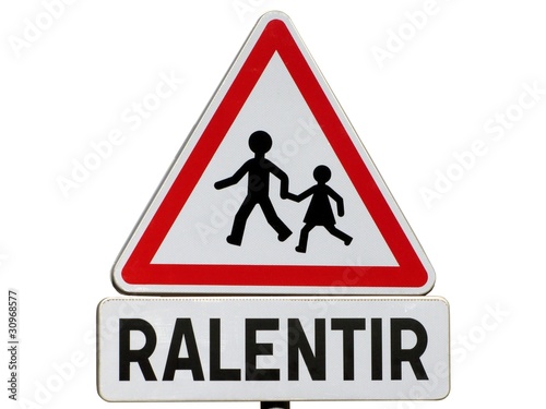 Panneau de danger ' Ralentir Enfants ' photo