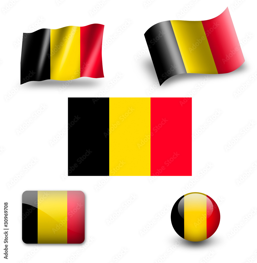 Fototapeta premium belgium flag icon set