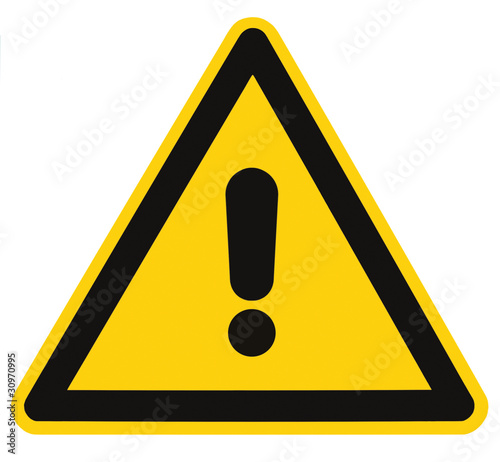 Blank Danger And Hazard Triangle Warning Sign Isolated Macro
