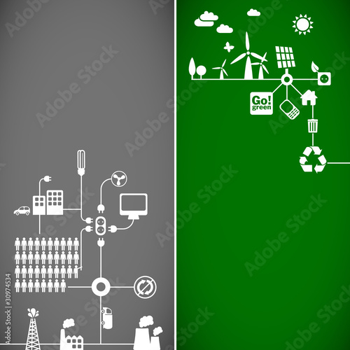 ecology banners - sustainable development concept