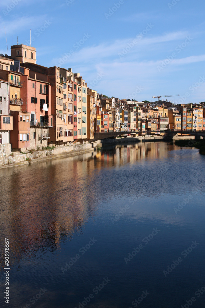 Girona with Onyar river, Spain
