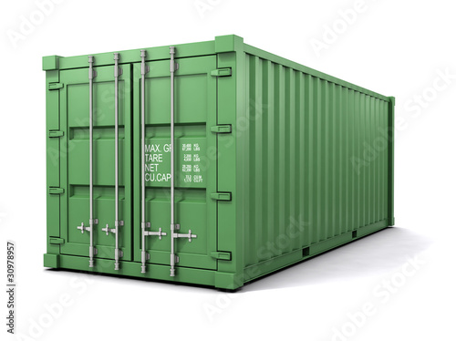 3d Green shipping container