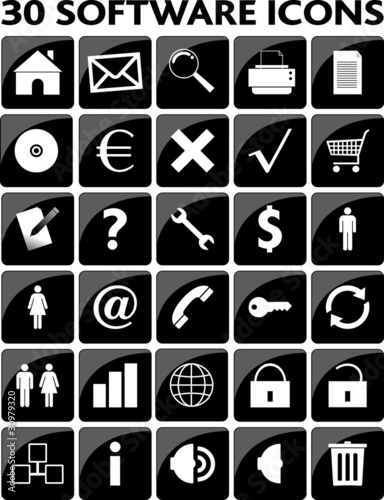 icone ecommerce, gestionale,glossy