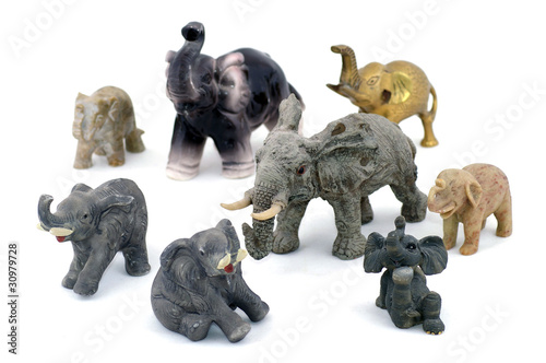 Canvas Print collection of elephants