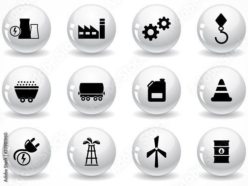 Glossy grey buttons