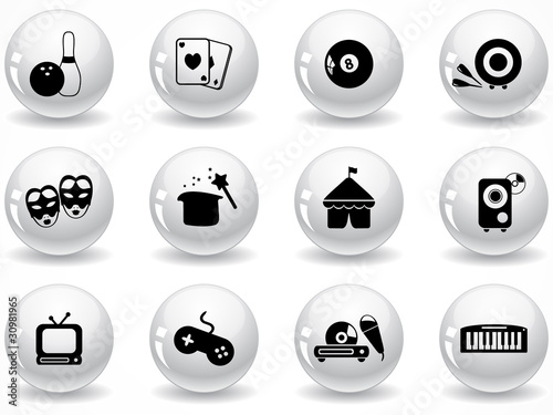 Glossy grey buttons