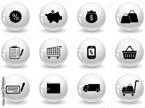 Glossy grey buttons