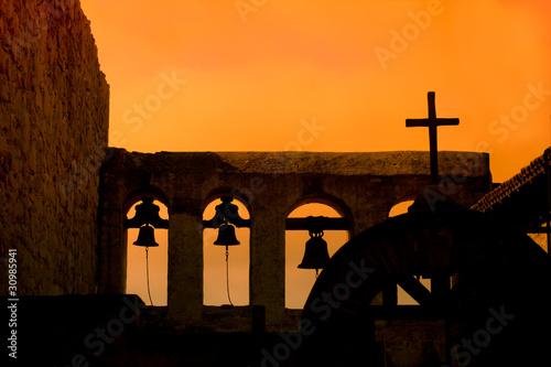 Bells and Cross at Mission San Juan Capistrano