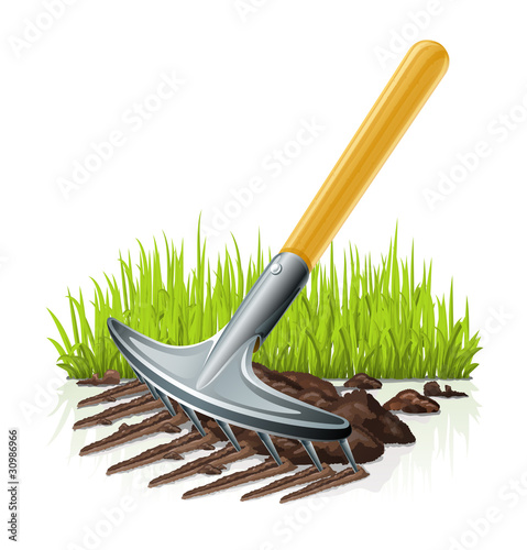 garden rake vector