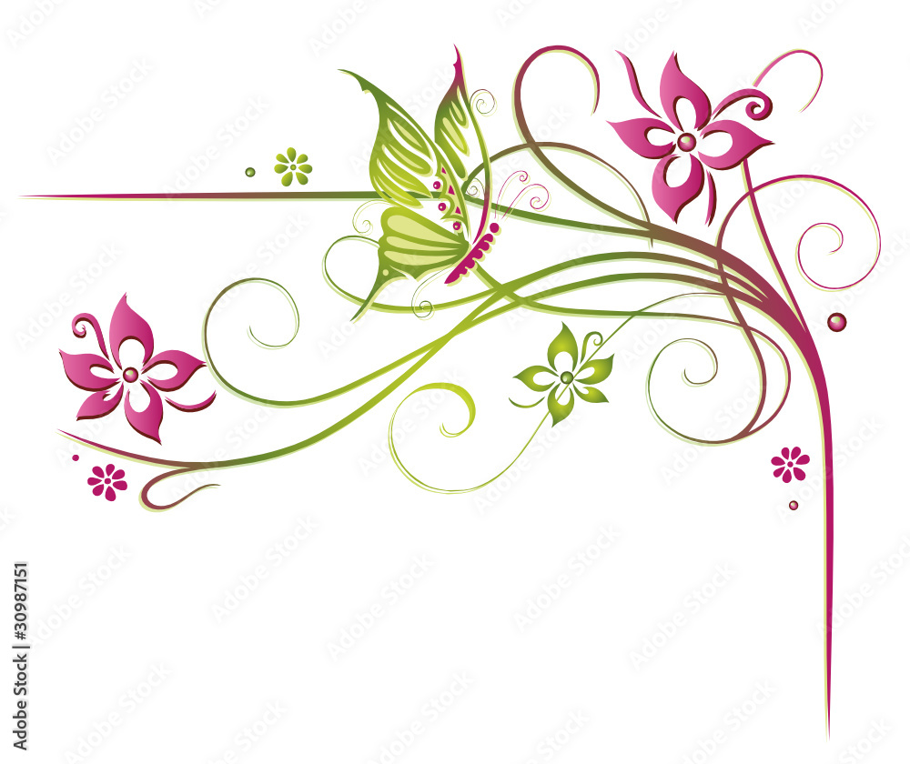 Ranke, Frühling, flora, Blumen, Blüten, filigran, grün, pink