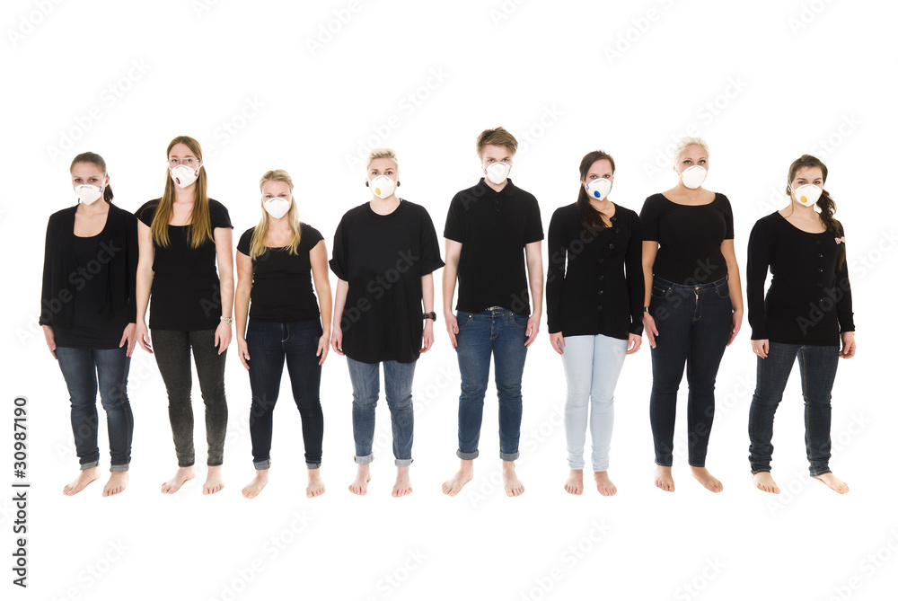 Girls with Protective Masks Girls with Protective Masks