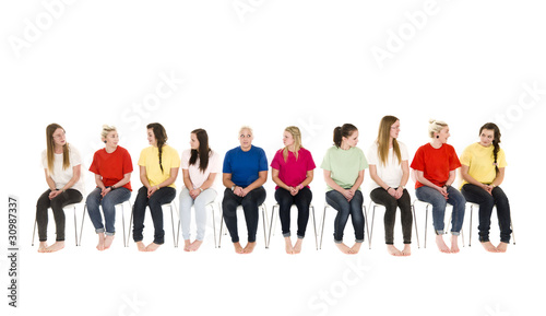 Group of Young women on chairs