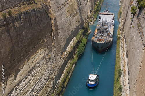 Ship in Corinth Canal