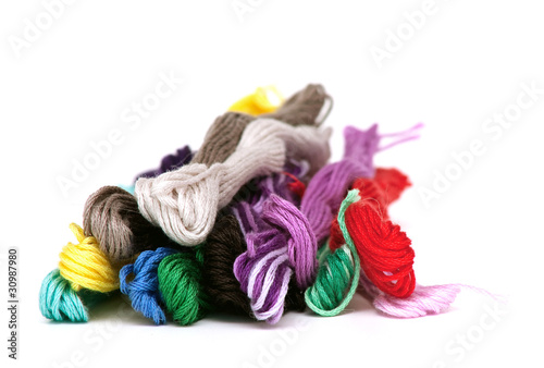 multicolored cotton threads photo