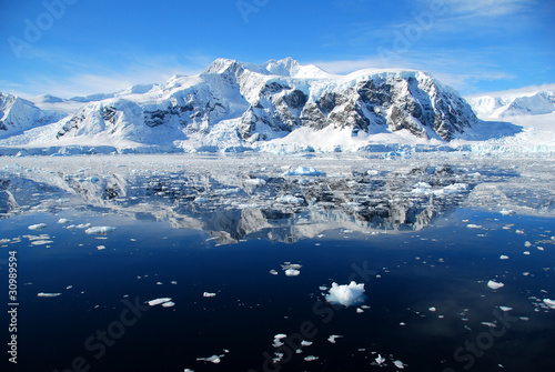 view over blue sea towards antarctica