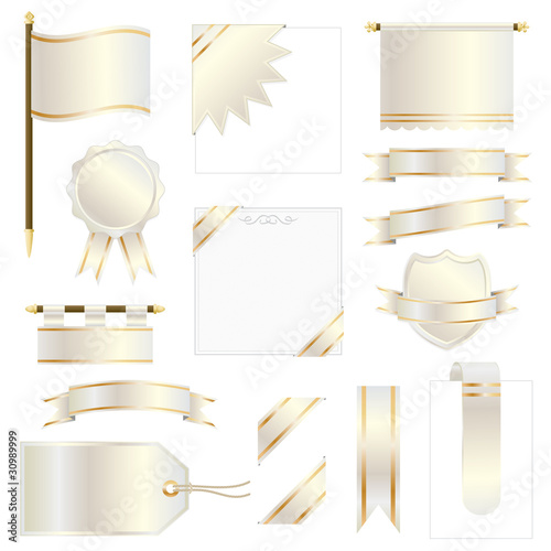 gold flags and ribbons