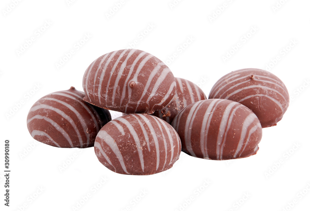 Gingerbread in chocolate, isolated on white background Gingerbread in chocolate, isolated on white background