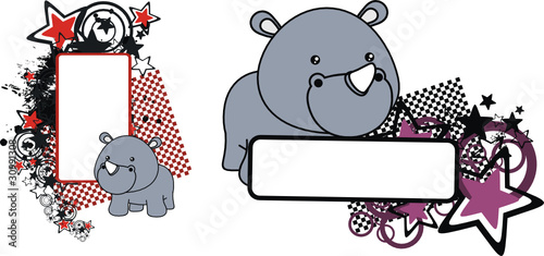 rhino baby cartoon copyspace