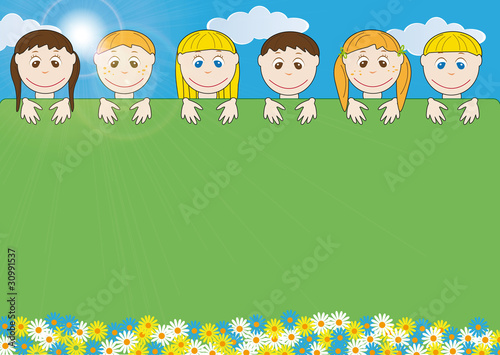 Happy kids border