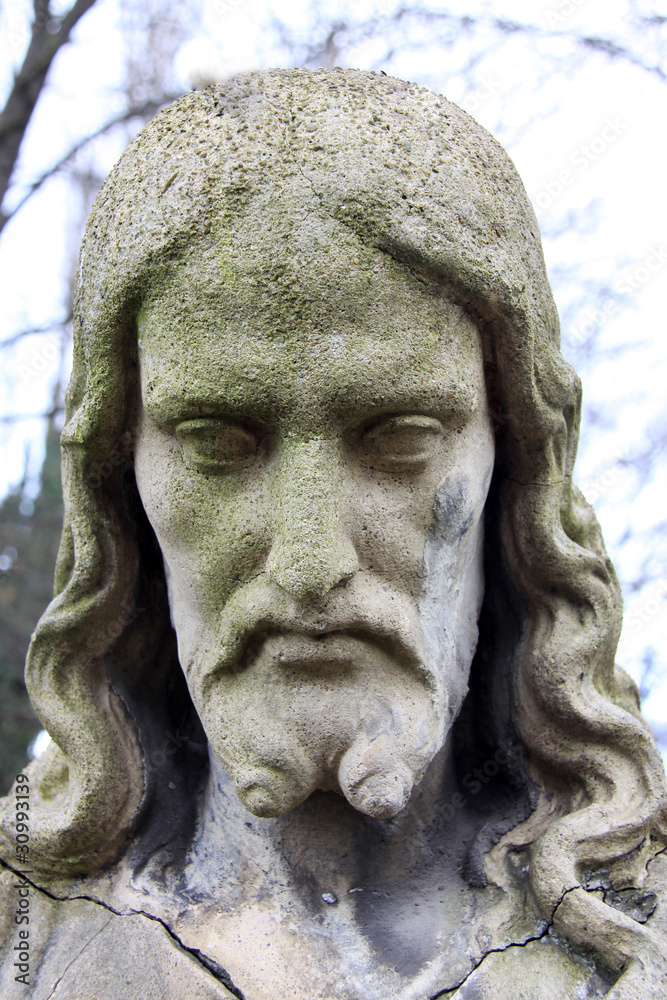 Jesus Face on the old Prague Cemetery, Czech Republic