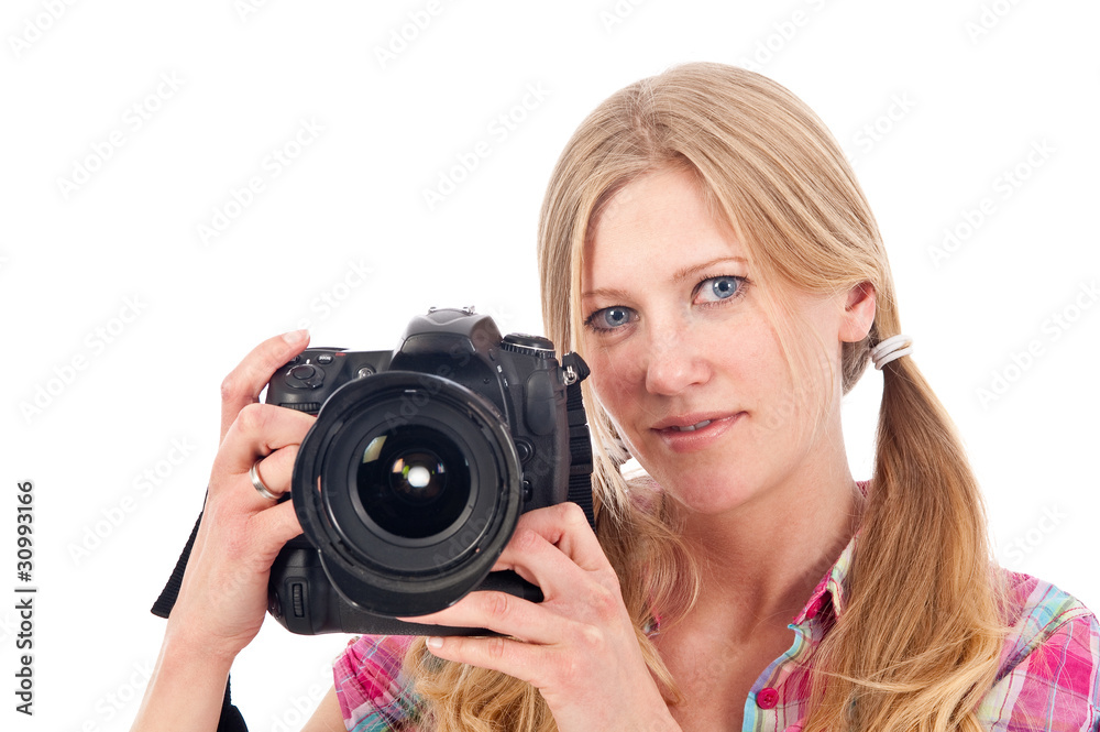 Junge Frau mit Digitalkamera Junge Frau mit Digitalkamera