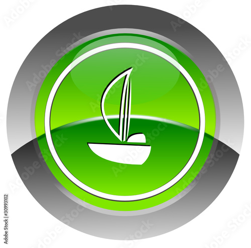 Sailboat glossy icon