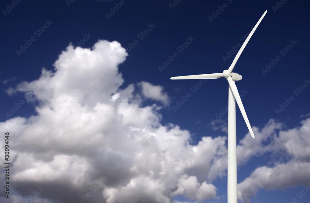Wind Turbine Over Dramatic Sky and Clouds Wind Turbine Over Dramatic Sky and Clouds