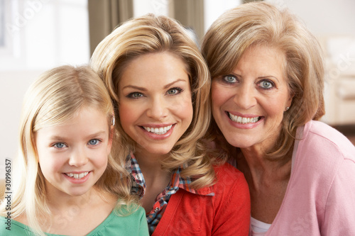 Portrait Of Grandmother,Mother And Daughter