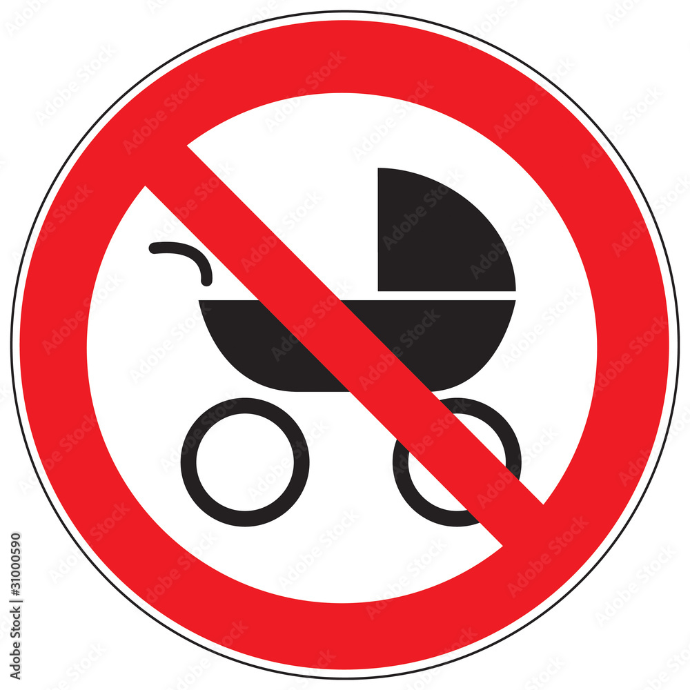Zeichen Kinderwagen auf Rolltreppe verboten Zeichen Kinderwagen auf Rolltreppe verboten