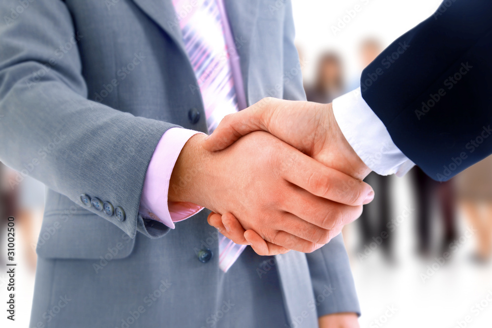 handshake isolated over business background handshake isolated over business background