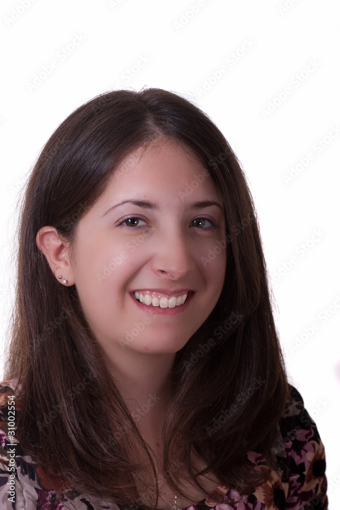 Young Brunette Woman with Big Smile Young Brunette Woman with Big Smile