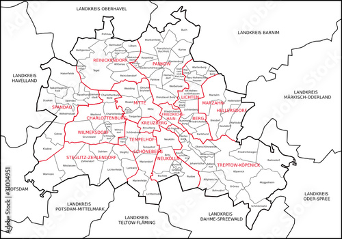 Berlin, Bezirke, Ortsteile