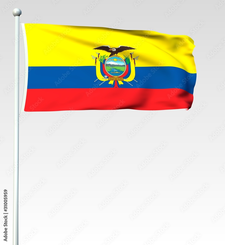 Obraz premium 049 - Flagge von Ecuador - Render