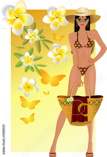 Women brown bikini