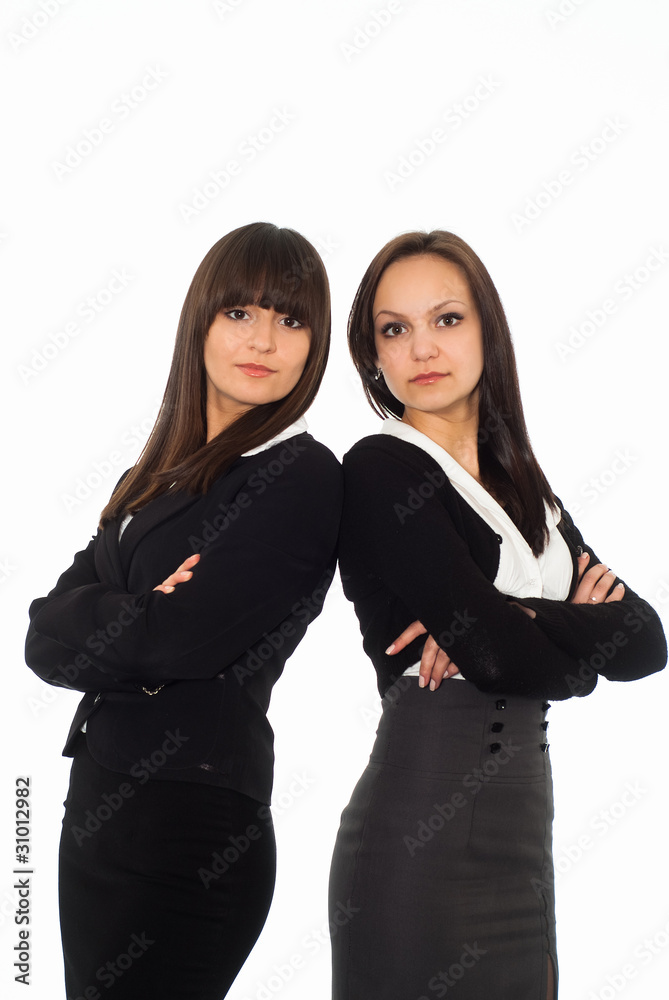 girls in a black business suit