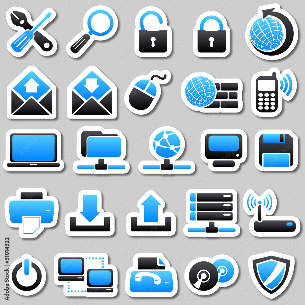 computer Blue Stickers