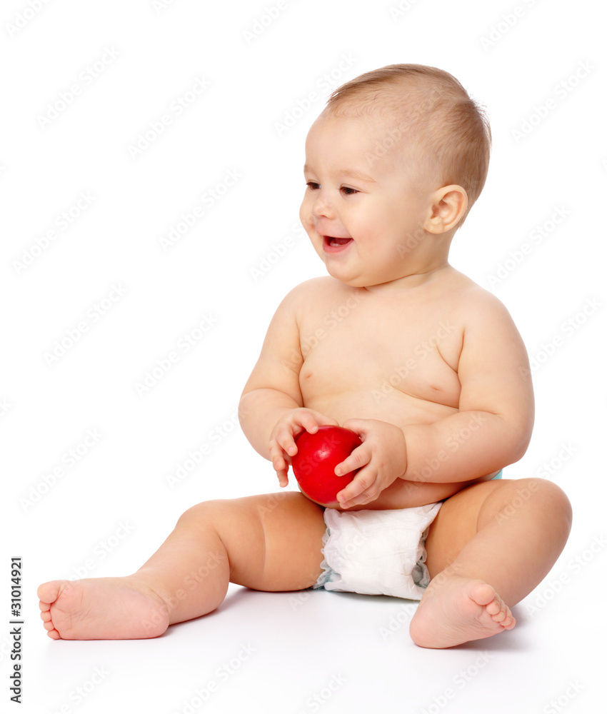 Little child with apple